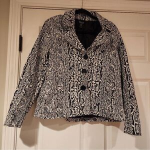 Moka Sport black and white snakeskin patterned button up jacket S